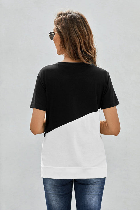 Crew Neck Colorblock Tee